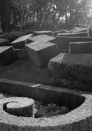 Jardins de Marqueyssac, geschnittene Buchshecken in schwarz/weiss
